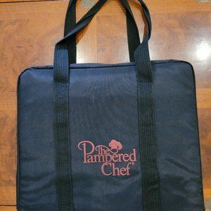 Pampered Chef Large Tote Bag Black w red print